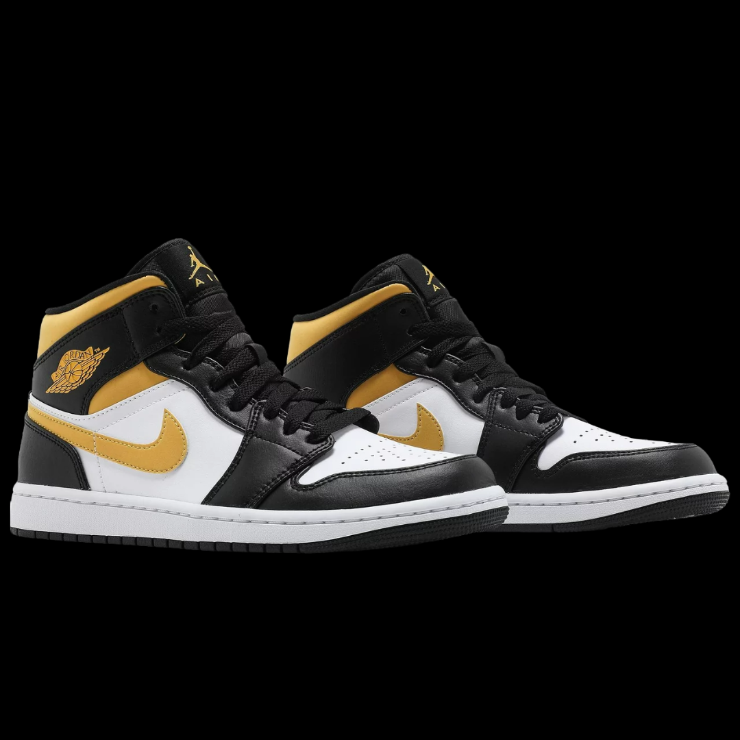 Air Jordan 1 Mid Black University Gold