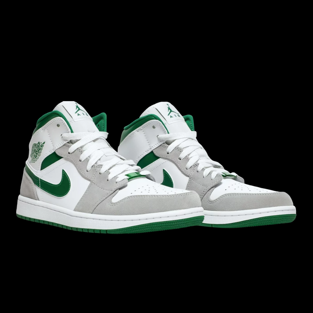 Air Jordan 1 Mid Grey Pine Green